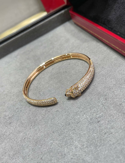 [Panda Jewelry]PANTHERE FULL DIAMOND OPEN BRACELET