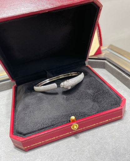 [Panda Jewelry]PANTHERE FULL DIAMOND OPEN BRACELET