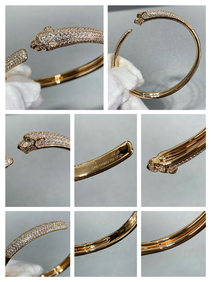 [Panda Jewelry]PANTHERE FULL DIAMOND OPEN BRACELET