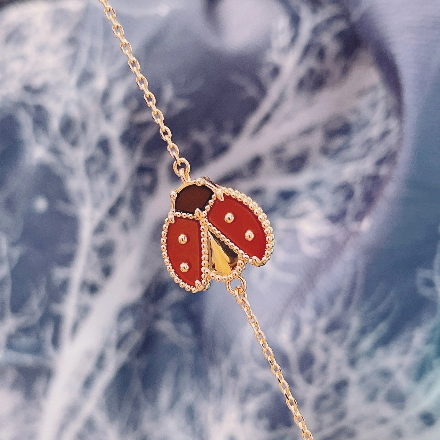 [Panda Jewelry]LUCKY SPRING 1 MOTIF PINK GOLD BRACELET