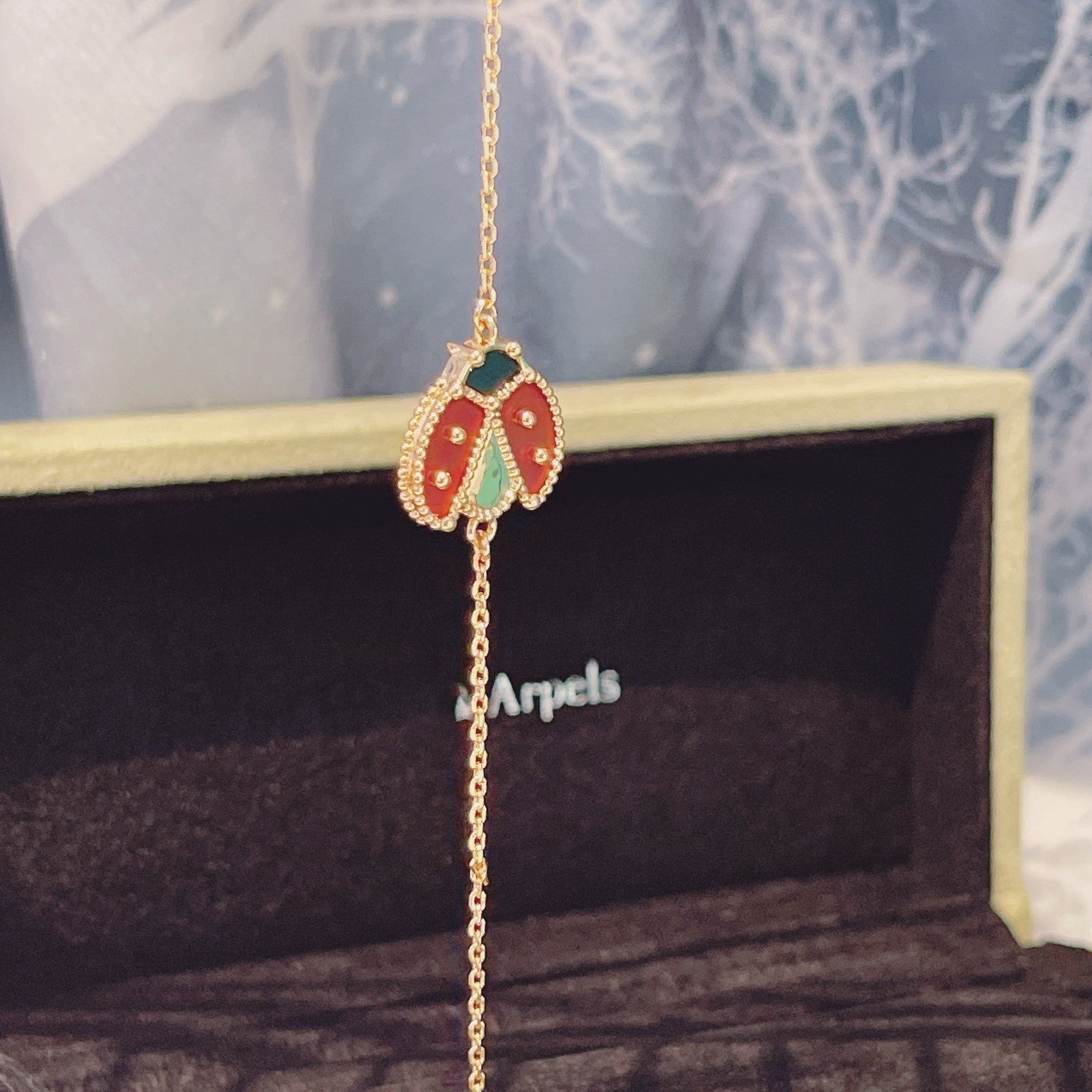 [Panda Jewelry]LUCKY SPRING 1 MOTIF PINK GOLD BRACELET