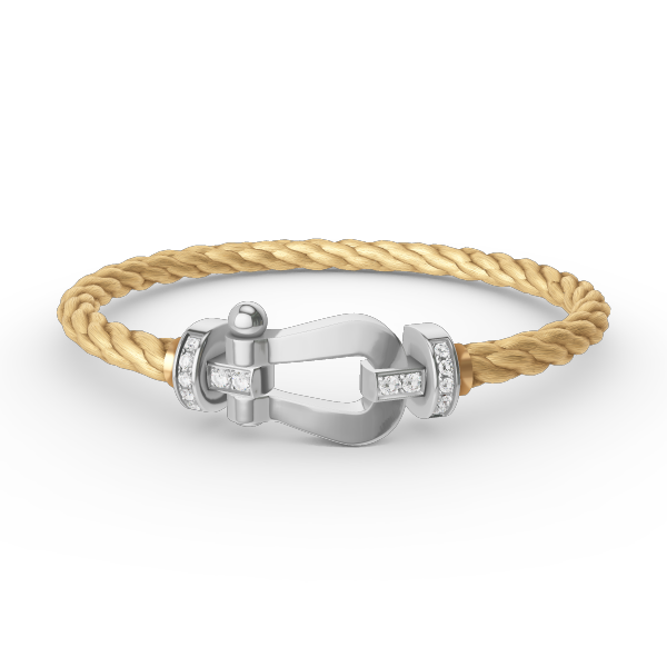 [Panda Jewelry]FORCE LARGE HORSESHOE HALF DIAMOND BRACELET SILVER