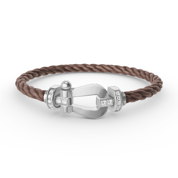 [Panda Jewelry]FORCE LARGE HORSESHOE HALF DIAMOND BRACELET SILVER