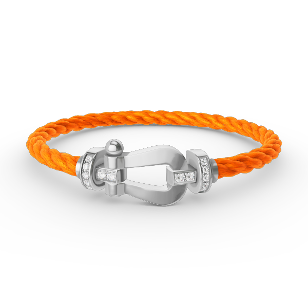 [Panda Jewelry]FORCE LARGE HORSESHOE HALF DIAMOND BRACELET SILVER