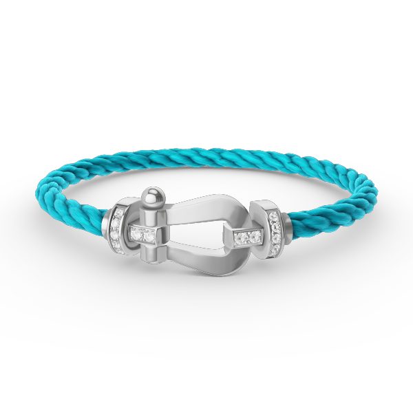 [Panda Jewelry]FORCE LARGE HORSESHOE HALF DIAMOND BRACELET SILVER