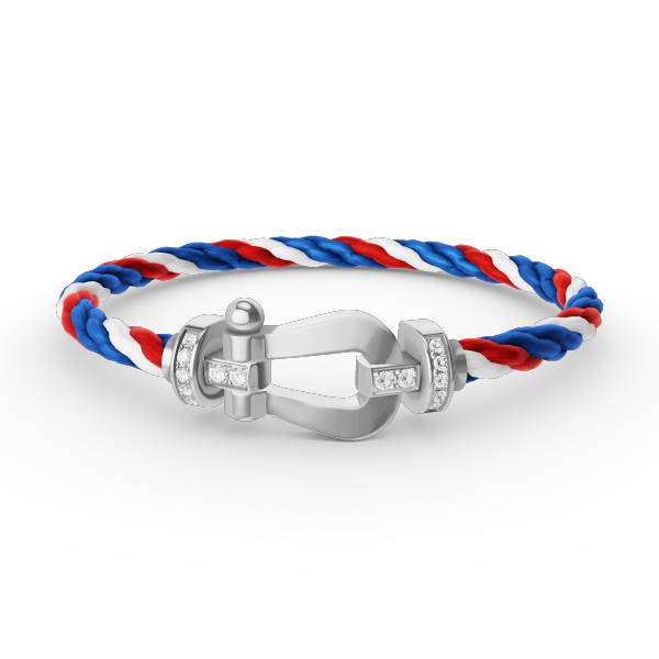 [Panda Jewelry]FORCE LARGE HORSESHOE HALF DIAMOND BRACELET SILVER
