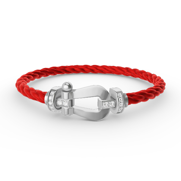 [Panda Jewelry]FORCE LARGE HORSESHOE HALF DIAMOND BRACELET SILVER
