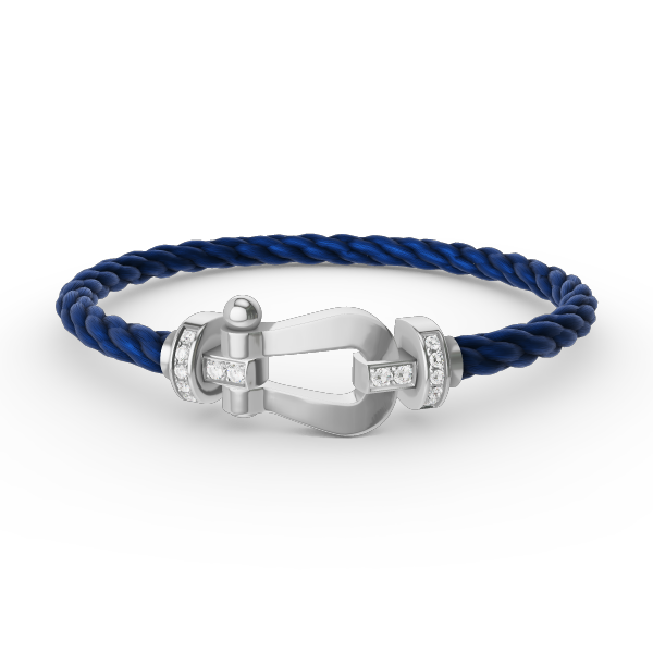 [Panda Jewelry]FORCE LARGE HORSESHOE HALF DIAMOND BRACELET SILVER