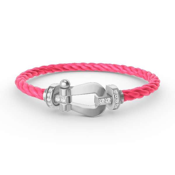 [Panda Jewelry]FORCE LARGE HORSESHOE HALF DIAMOND BRACELET SILVER
