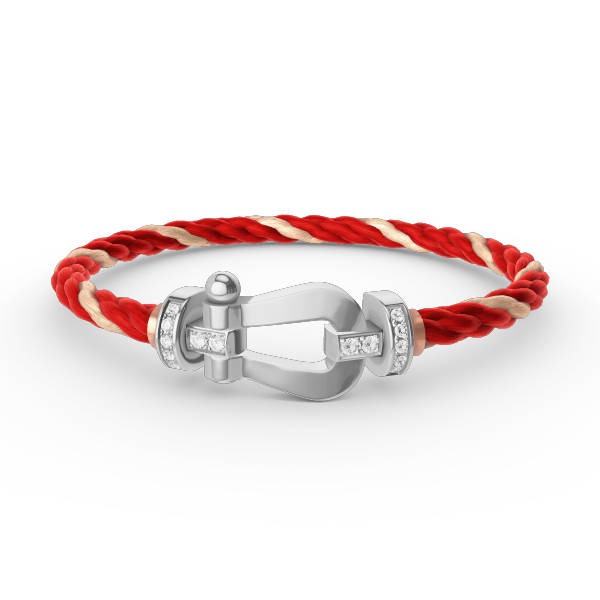[Panda Jewelry]FORCE LARGE HORSESHOE HALF DIAMOND BRACELET SILVER