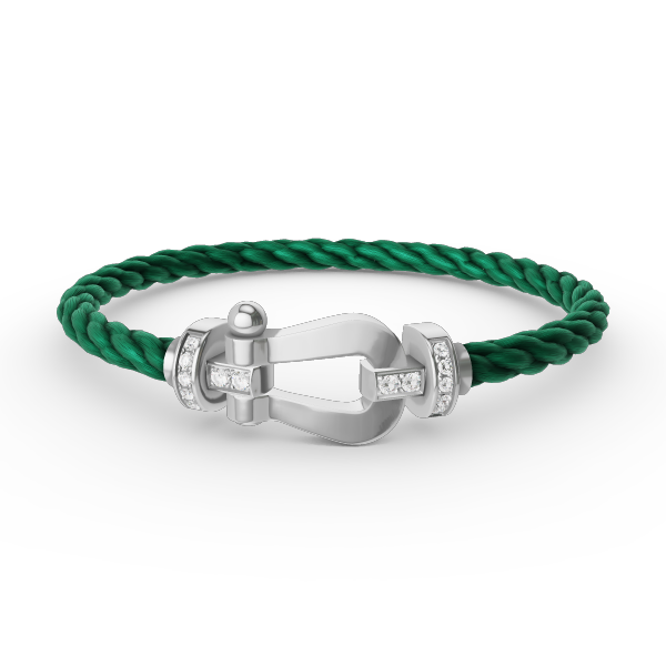 [Panda Jewelry]FORCE LARGE HORSESHOE HALF DIAMOND BRACELET SILVER