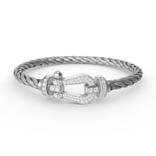 [Panda Jewelry]FORCE LARGE HORSESHOE FULL DIAMOND BRACELET SILVER