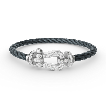 [Panda Jewelry]FORCE LARGE HORSESHOE FULL DIAMOND BRACELET SILVER