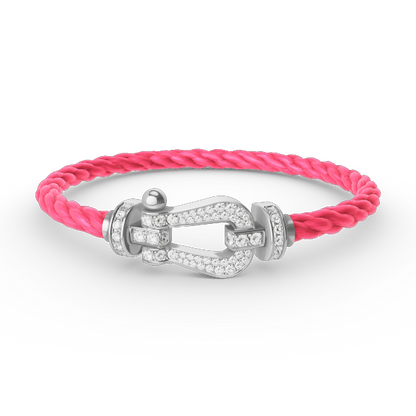 [Panda Jewelry]FORCE LARGE HORSESHOE FULL DIAMOND BRACELET SILVER