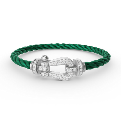 [Panda Jewelry]FORCE LARGE HORSESHOE FULL DIAMOND BRACELET SILVER