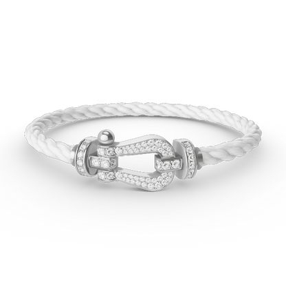 [Panda Jewelry]FORCE LARGE HORSESHOE FULL DIAMOND BRACELET SILVER