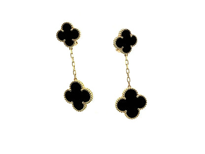 [Panda Jewelry]CLOVER 2 MOTIFS  EARRINGS (MULTIPLE CHOICESC