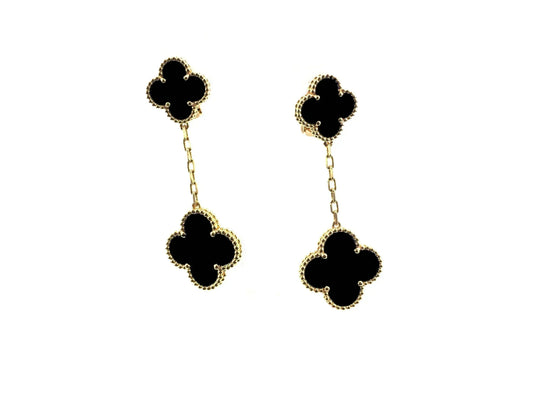 [Panda Jewelry]CLOVER 2 MOTIFS  EARRINGS (MULTIPLE CHOICESC
