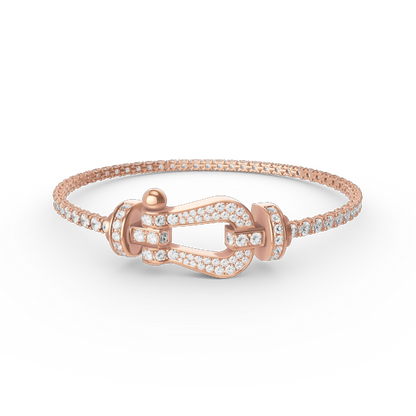 [Panda Jewelry]FORCE  LARGE HORSESHOE FULL DIAMOND TENNIS BRACELET