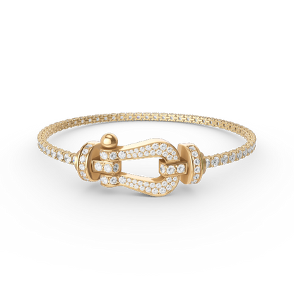 [Panda Jewelry]FORCE  LARGE HORSESHOE FULL DIAMOND TENNIS BRACELET